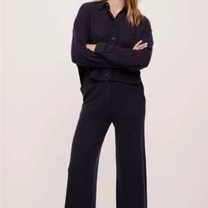 Navy High Waist Cashmere Carpenter Pant from NAKEDCASHMERE